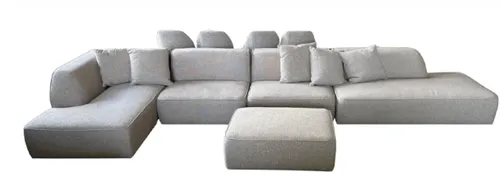 SF 0028 - Modular Sofa - 4 piece Beige Fabric Modular (LAF Cnr + A/less + A/less + RAF Chaise)