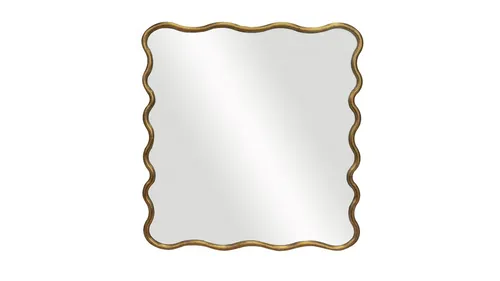 MIR 0023 - Mirror - Square with waves Edges Gold