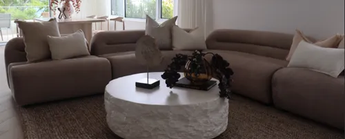 SF 0023B - Modular Sofa - Beige Fabric Curved Profile Armless Sectional End Piece