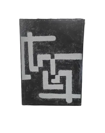 AW 1999C - Artwork - Medium - Black & White Geometric Shape