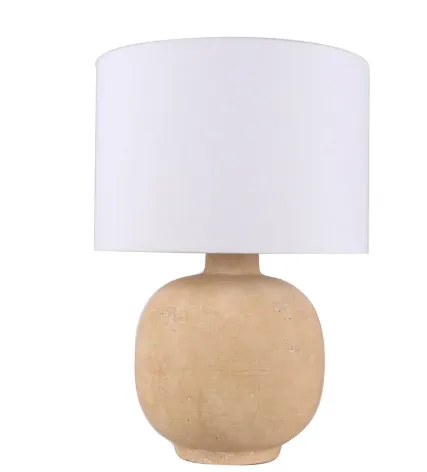 LP 0093 - Table Lamp - Rustic Terracotta with White Fabric Shade