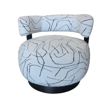 OC 0035 - Black and White Patterned Swivel chair