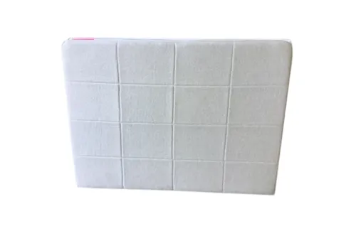 BH 7790 - Queen Bedhead - Oatmeal Fabric with Square Panelling 