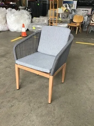 OD DC 6057 - Outdoor - Dining Char - Grey Rope with Wood Look Legs - Panama 