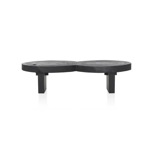 CT 0097 - Coffee Table - Organic Dual Circular in Burnt Timber Black