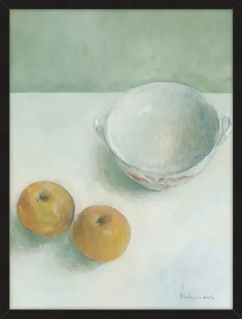 AW 0514 - Artwork - Medium - Russet Apples & Bowl in Black Frame