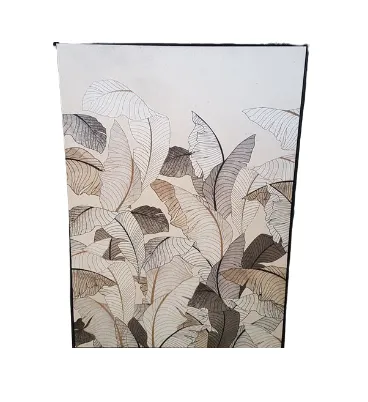 AW 7137 - Artwork - Extra Large - Black & Gold Leaves in Black Frame