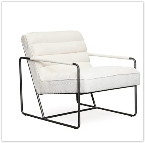 OC 7654 - Occasional Chair - Cubica Cream Boucle with Black Frame