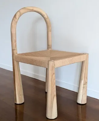 DC 0053 - Dining Chair - Bleach Wood Arch Back Frame with Natural Rope Loom