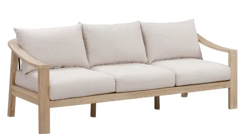 OD SET 0223 - Outdoor Lounge Suite - Natural Wood Frame with Soft & Neutral Cushions