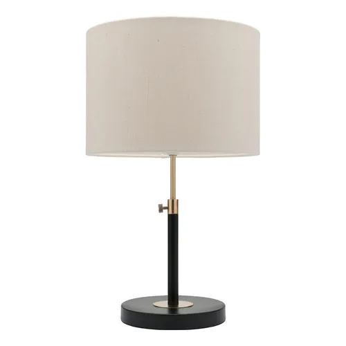 LP 0561 - Table Lamp - Gold & Black Metal with White Drum Shade