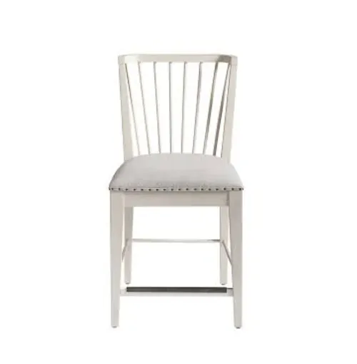 BS 3343 - Bar Stool - White Wash Timber with Grey Seat
