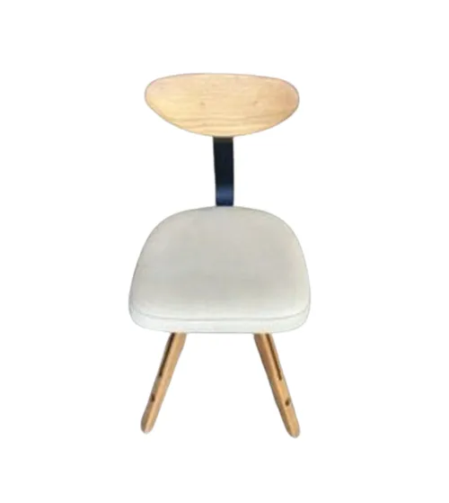 STL 6530 - Counter Stool - Timber & Metal Frame with Beige Leather Stitched Seat