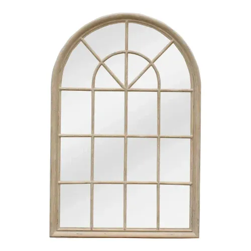 MIR 7726 - Mirror - Arch Window in Natural Timber Frame