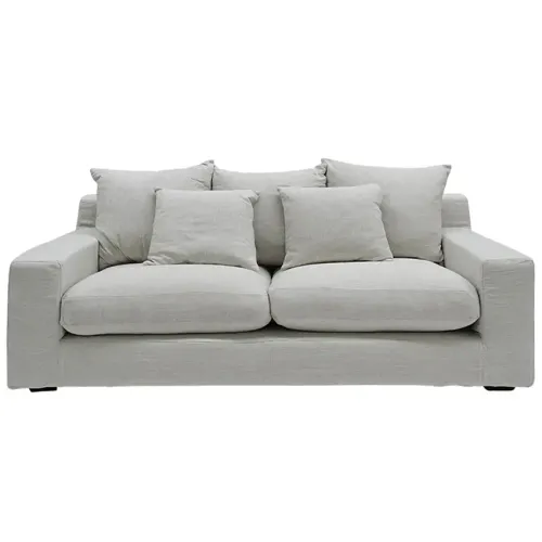 SF 0013 - Sofa - 3 Seater - Cynthia Sand Linen Blend with Timber Legs