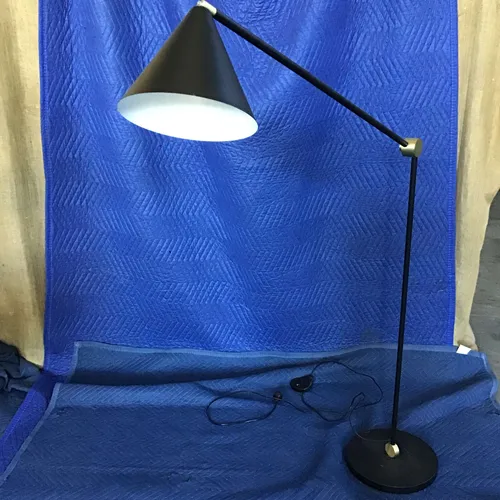 FL 7019 - Floor Lamp - Black Base & Stem with Cone Shade