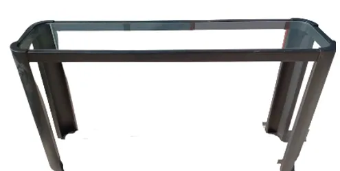 CN 0009 - Console - Glass Top & Black Rectangular Accent 