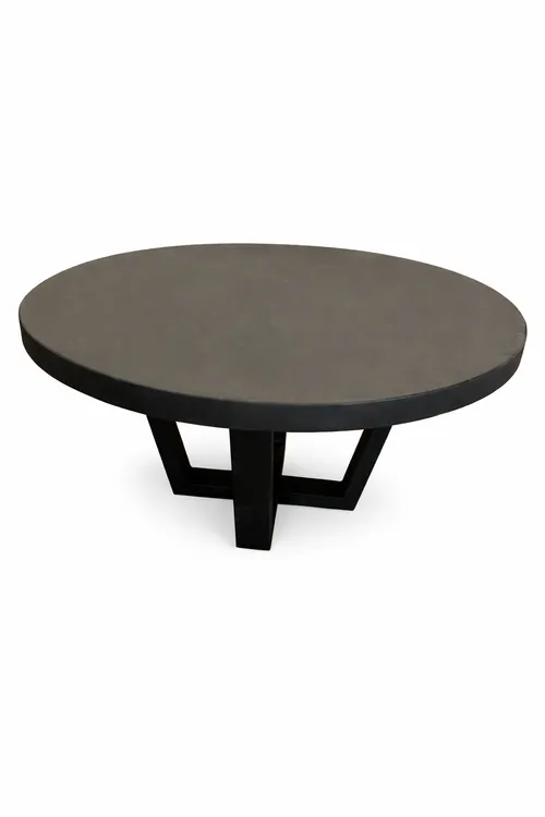 CT 4124 - Coffee Table - Round Black Cross Base Indoor/Outdoor 