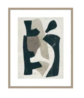 AW 0406 - Artwork - Medium - Abstract Stone Colours in Glass & Wood Frame