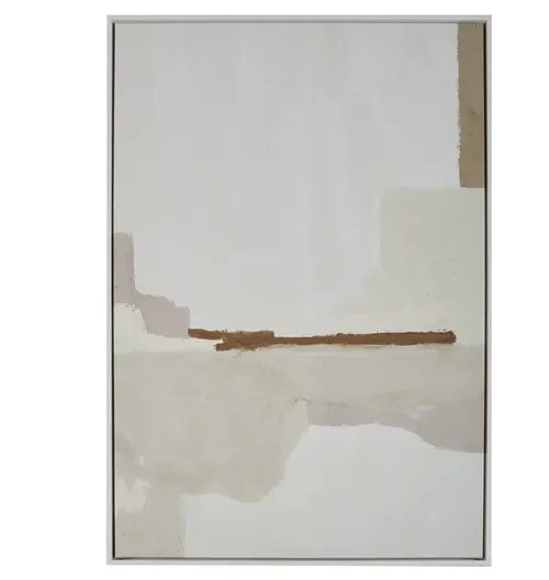 AW 0072 - White/Neutral Oil Canvas on Medium White Frame