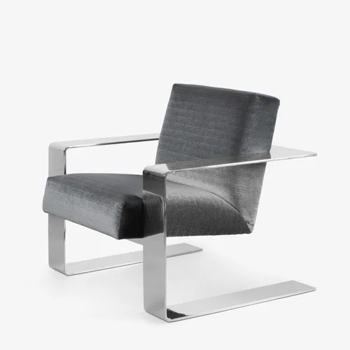 OC 6976 - Stainless Steel Wide Frame Occasional Chair with Aniseed Upholstery 