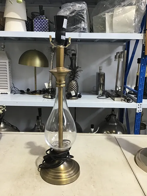 LP 0056 - Table Lamp - Glass Body Gold Base 