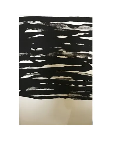 AW 0225 - Artwork - Extra Large - Black Abstract Strokes on White Canvas