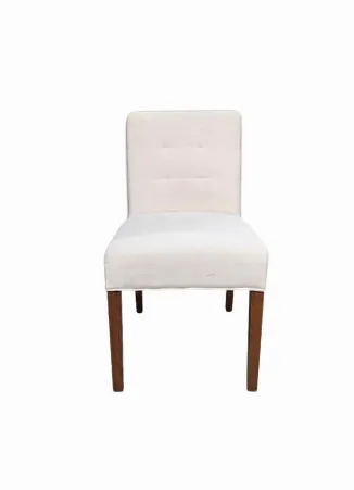 DC 1060 - Dining Chair - Queens Ivory Seat & Back with Walnut Legs 