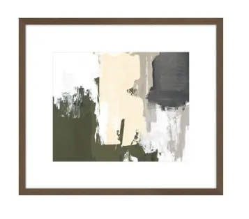 AW 0403 - Artwork - Medium - Framed Glass Green/Black/Grey Abstract Print