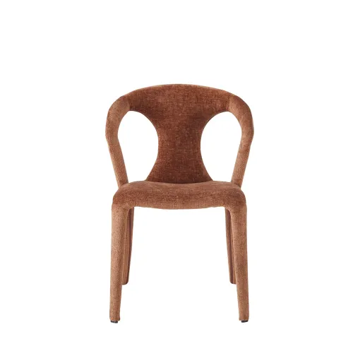 DC 0096 - Dining Chair - Luxury Soft Burnt Orange Fabric Upholstered