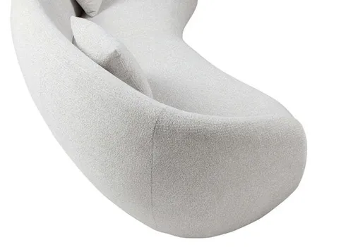 SF 6306 - Modular Sofa - White Fabric Curve Accented 2 Piece 4 Seater