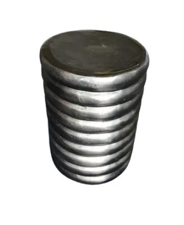 ST 4033 - Side Table - Cylindric Metal Ribbed Nickel 