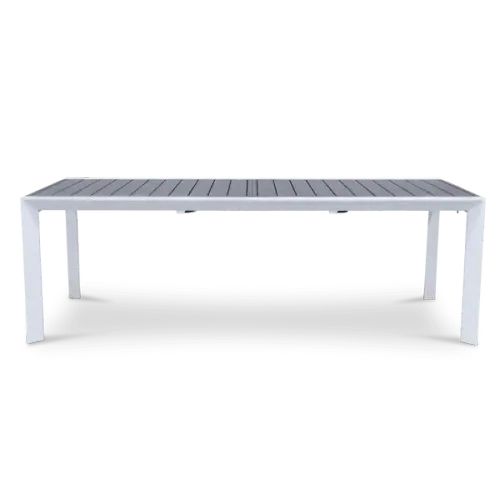 OD DT 9449 - Outdoor - Dining Table - White Aluminium Frame with Slatted Charcoal Top