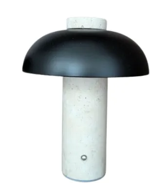 LP 0011 - Table Lamp - Black Dome Stone & LED Rechargeable