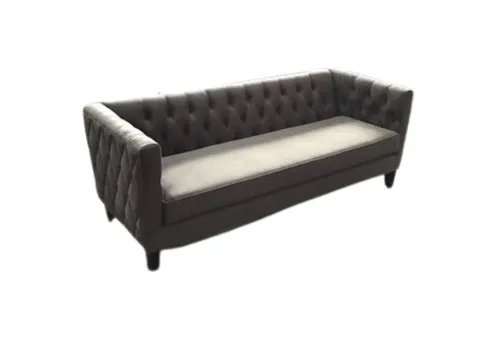 SF 4086 - Sofa - 2 Seater - Grey Velvet Upholstered with Buttons & Diamond Stitching