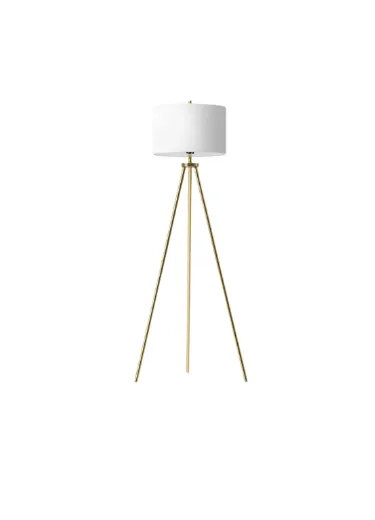 FL 2828 - Floor Lamp - Gold Tripod Leg with White Drum Shade