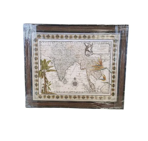 AW 5015 - Indies Map in Small Black Frame 