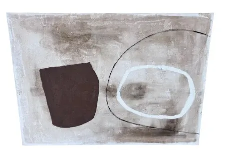 AW 0090 - Artwork - Large - Abstract Textured Beige, Black & White Canvas (No Frame)