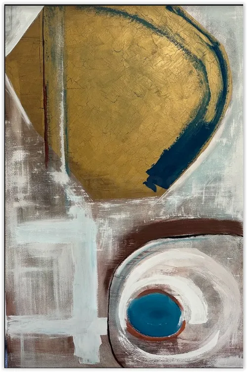 AW 1201 - Artwork - Extra Large - Abstract Gold, Brown & White