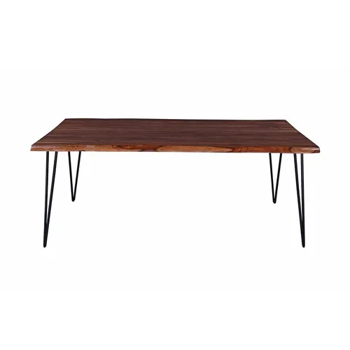 DT 0022 - Dining Table - Warm Rosewood Timber on Slender Steel Legs