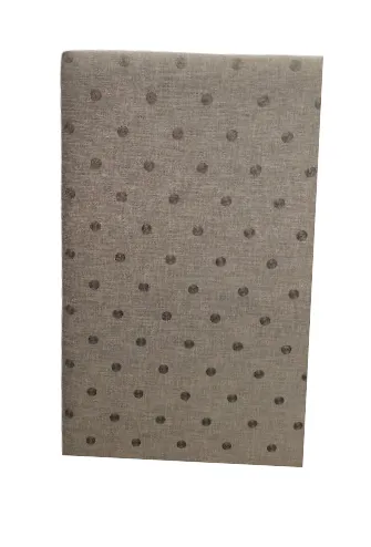 BH 6993 - Double Bedhead - Silver Fabric with Black Polka Dots