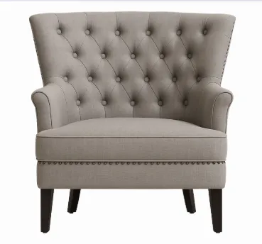 OC 4055 - Charcoal Fabric Winged & Tufted Traditional Style Accent Occasional Chair
