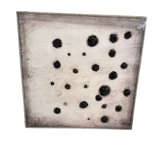 AW 4468 - Artwork - Medium - Black Roses on  Cream Canvas in Light Frame