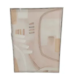 AW 1933 - Artwork - Large - Pink & White Abstract Brush Strokes