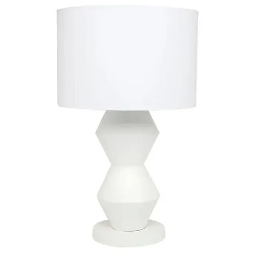 LP 0714 - Table Lamp - Grey Abstract Base with White Shade
