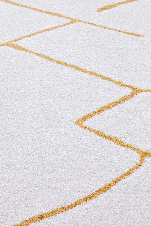 RG 1515 - Rug - Extra Large - Off White Rug with Gold Abstract Pattern