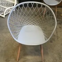 OD DC 6195 - Outdoor - Dining Chair - Grey Lattice Seat with Blonde Aluminium Legs