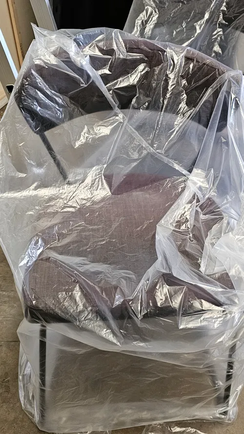 DC 0091 - Dark Grey Fabric Dining Chair on Black Metal Frame