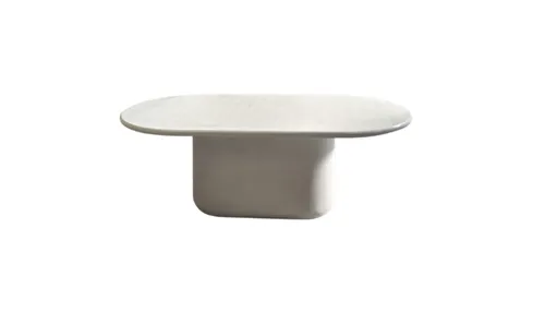 DT 0020 - Dining Table - Oval in White Chalky Plaster Finish
