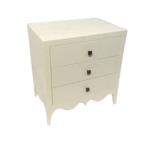 White French Provincial 3 Drawer Bedside Table - BST 0115